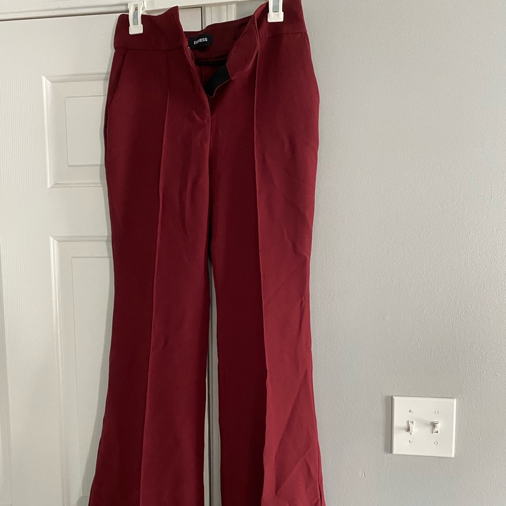 Express Cranberry Color Dress Pant. Flared.